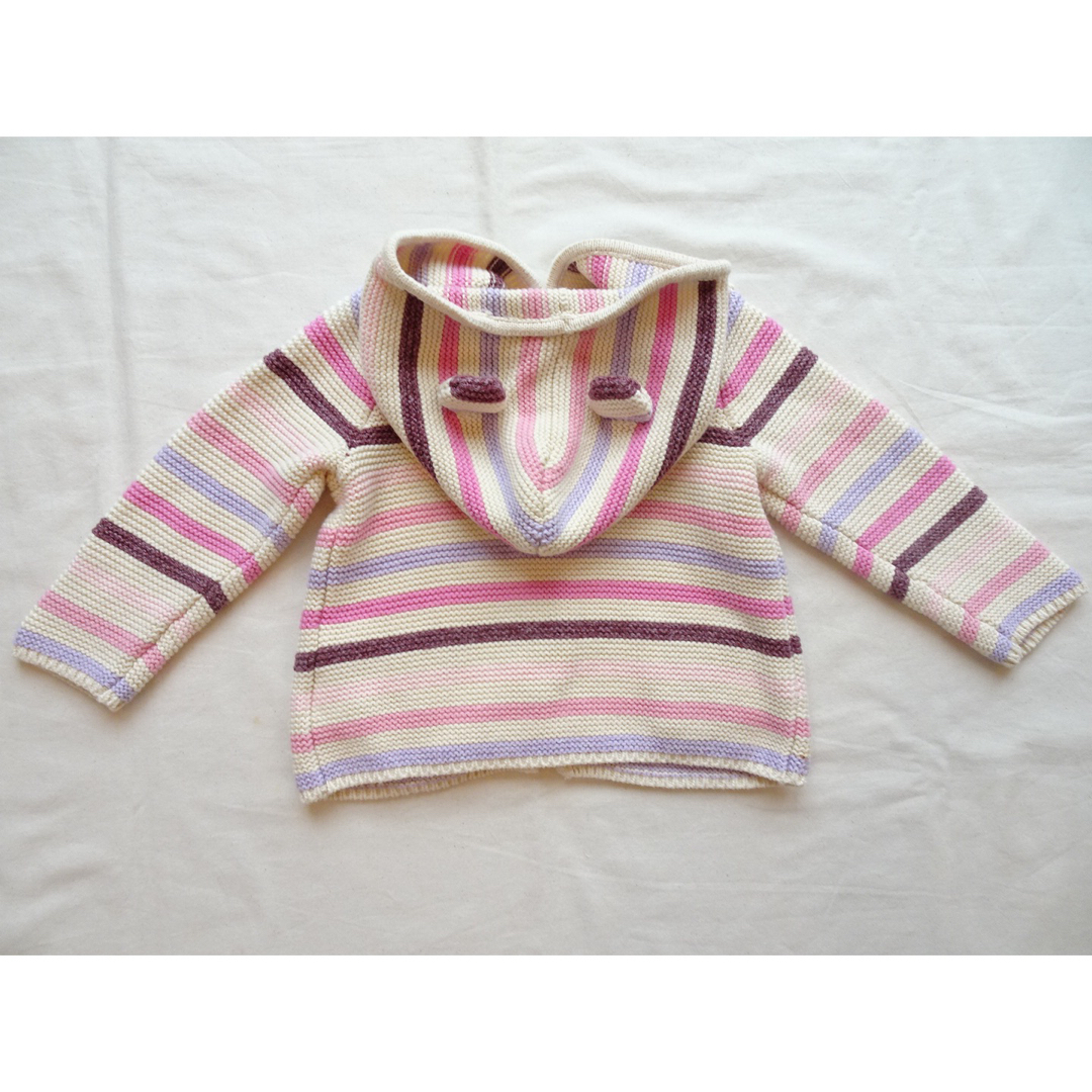 babyGAP(ベビーギャップ)のbaby GAP★ベビーギャップ★ニットジャケット★カーディガン★ボーダー★70 キッズ/ベビー/マタニティのベビー服(~85cm)(ジャケット/コート)の商品写真