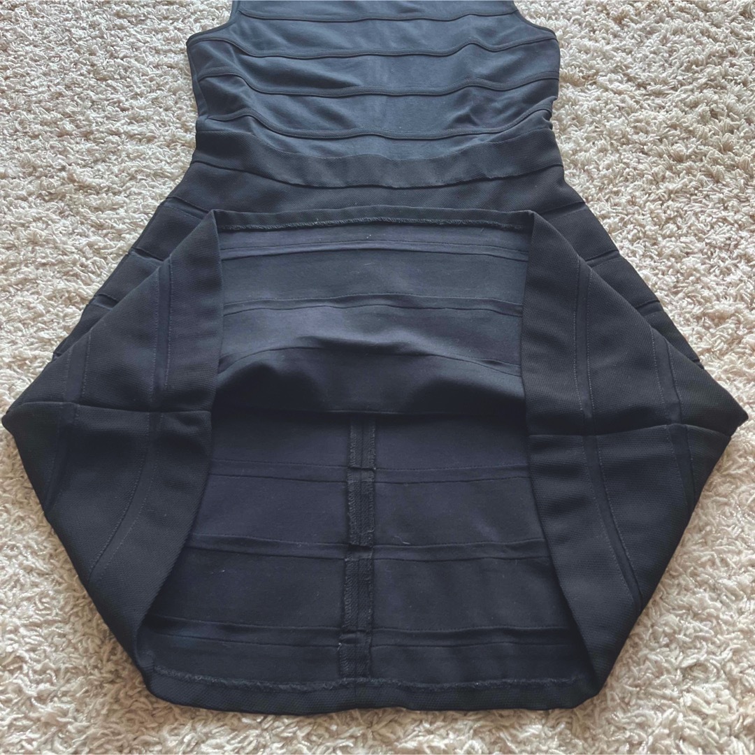 美品】theory USA製 ストレッチウール Aラインフレアワンピース0黒-