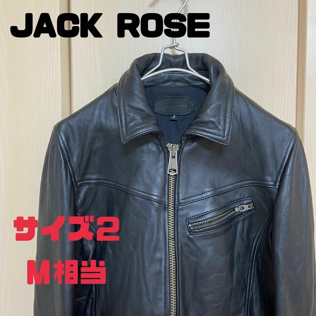 JACK ROSE メンズ ラムレザー ライダース ジャケット ブラック