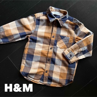 エイチアンドエム(H&M)のH&M【1回着用】105cm ブロックチェックシャツ(Tシャツ/カットソー)