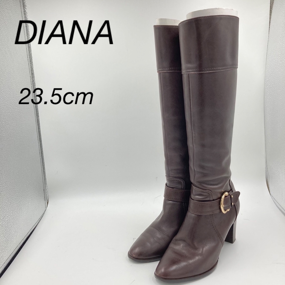 DIANA - 大人気！DIANAロングブーツブラウンサイドジップ23.5cmの通販