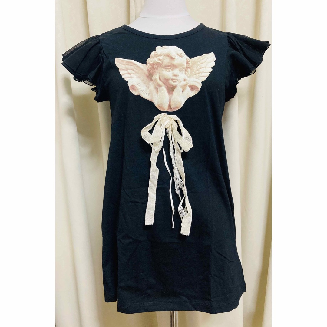 袖フリルTシャツ　黒　ジェーンマープル　jane marpleTシャツ(半袖/袖なし)