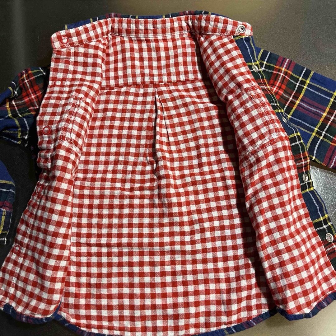 mikihouse(ミキハウス)の美品　ミキハウス100 キッズ　チェックシャツ キッズ/ベビー/マタニティのキッズ服男の子用(90cm~)(ジャケット/上着)の商品写真