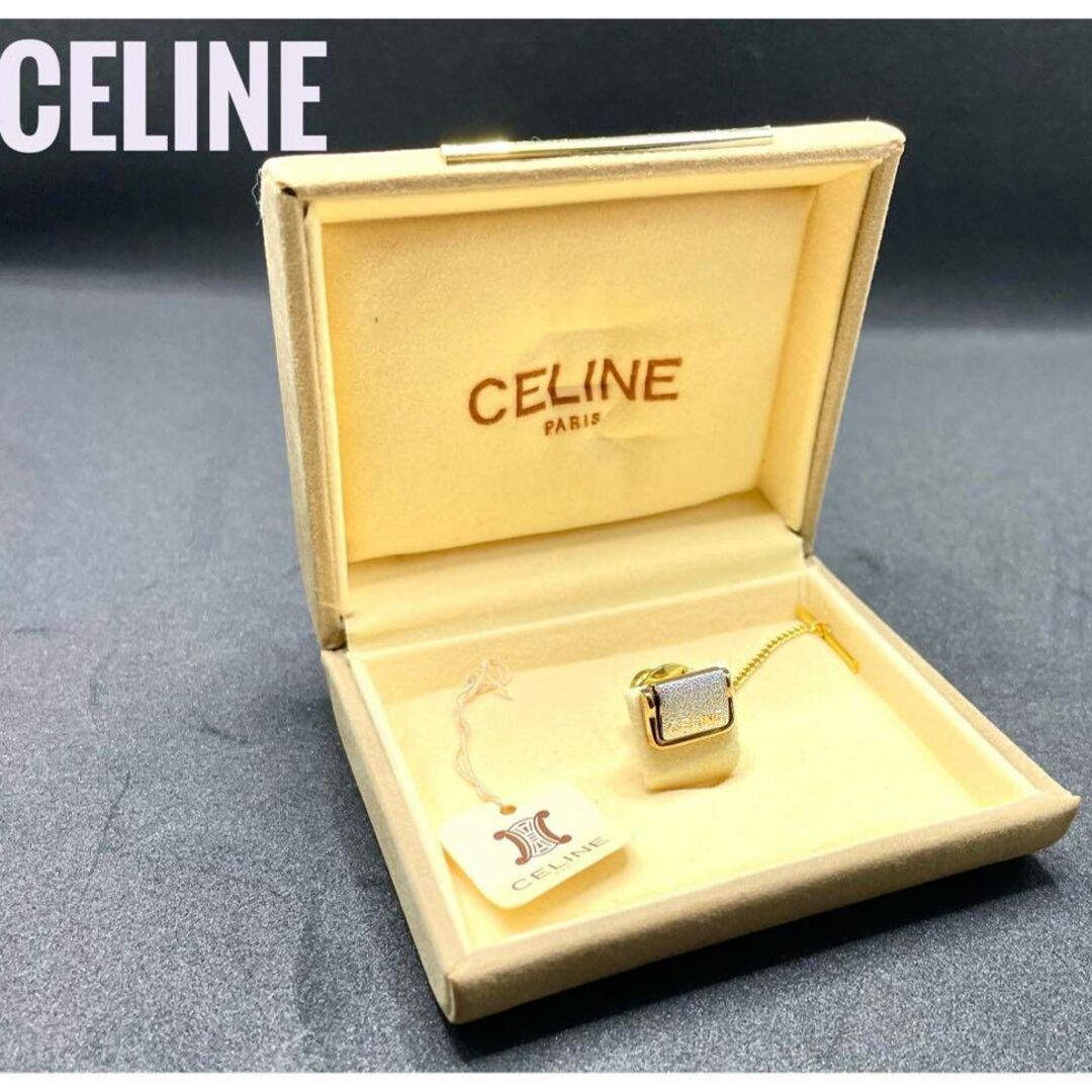 【美品】CELINE タイピン タイタック ゴールドシルバー