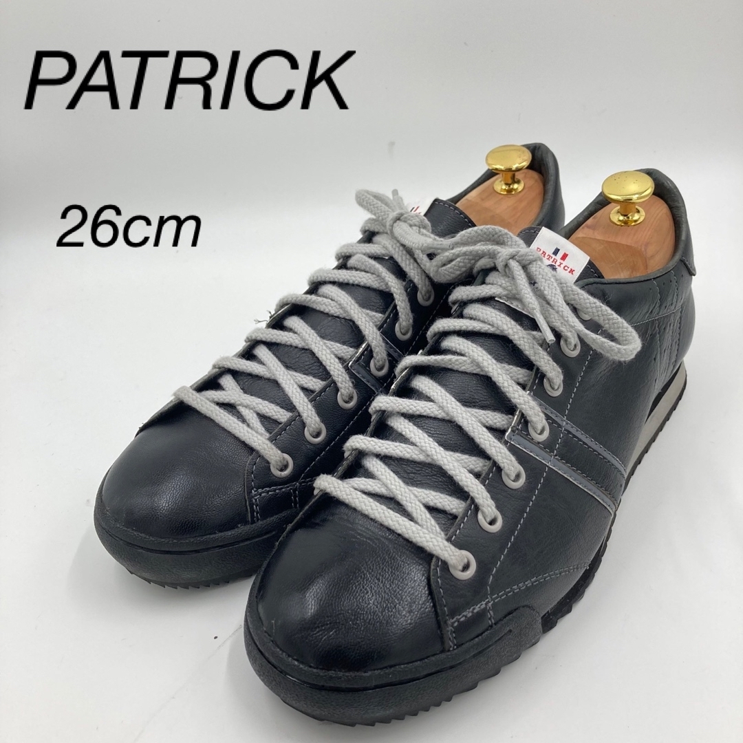 [美品！]PATRICK黒レザー41 26cm