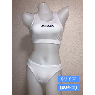 ミカサ(MIKASA)のMIKASA ビーチバレー用ビキニ水着セット(白　Sサイズ)(バレーボール)