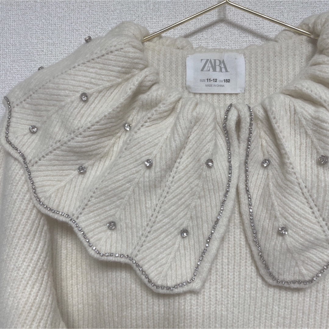 ZARA KIDS(ザラキッズ)のザラキッズ　ラインストーン　ニット レディースのトップス(ニット/セーター)の商品写真