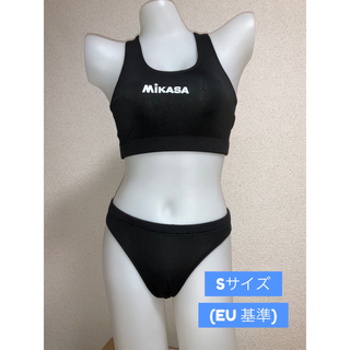 ミカサ(MIKASA)のMIKASA ビーチバレー用ビキニ水着セット(黒　Sサイズ)(バレーボール)