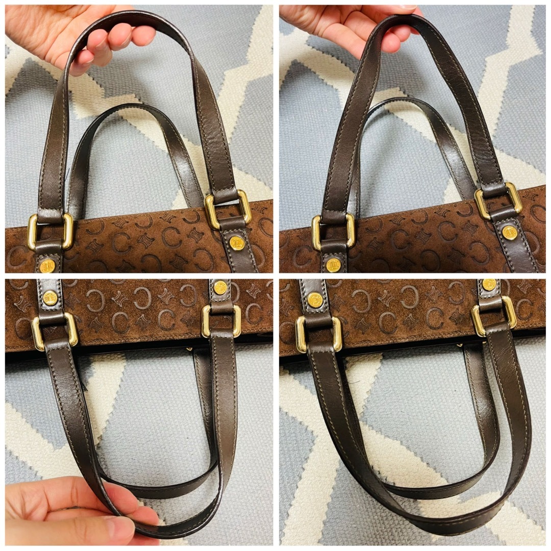 美品 状態考慮 セリーヌ Cマカダム スエードレザー ハンドバッグ 美品 状態考慮 セリーヌ Cマカダム スエードレザー ハンドバッグ