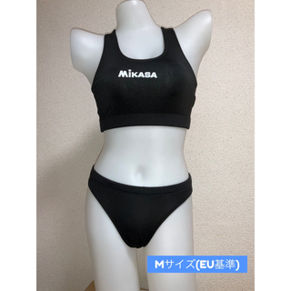 ミカサ(MIKASA)のMIKASA ビーチバレー用ビキニ水着セット(黒　Mサイズ)(バレーボール)