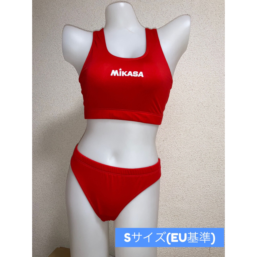 MIKASA ビーチバレー用ビキニ水着セット(赤　Sサイズ)