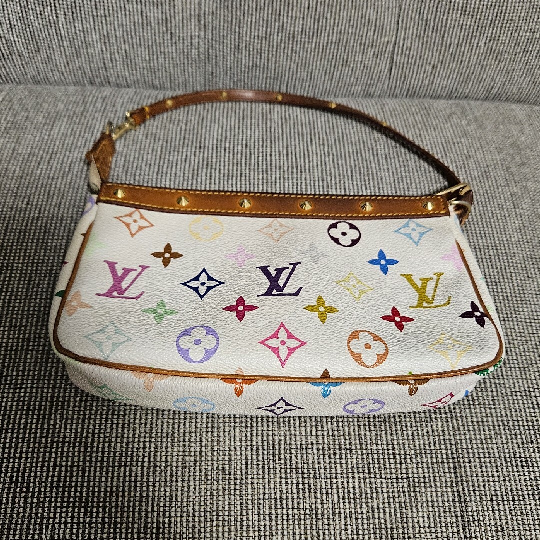 LOUIS VUITTON(ルイヴィトン)の【送料込】ルイヴィトン♡マルチカラーポシェットアクセソワール白 レディースのファッション小物(ポーチ)の商品写真