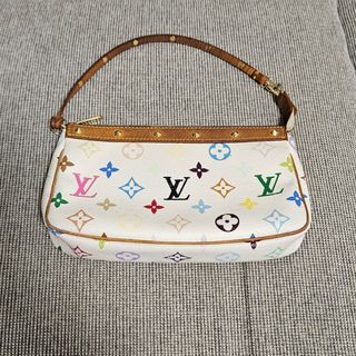 ルイヴィトン(LOUIS VUITTON)の【送料込】ルイヴィトン♡マルチカラーポシェットアクセソワール白(ポーチ)