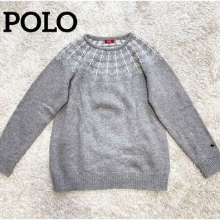 ポロラルフローレン(POLO RALPH LAUREN)のPOLO ワンポイント ロゴニット Lサイズ グレー 秋冬 長袖 ニット(ニット/セーター)