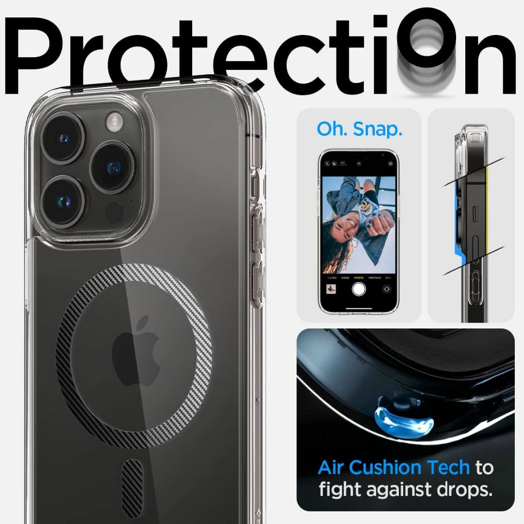 【色:カーボン・ファイバー】Spigen iPhone14Pro ケース Mag 4