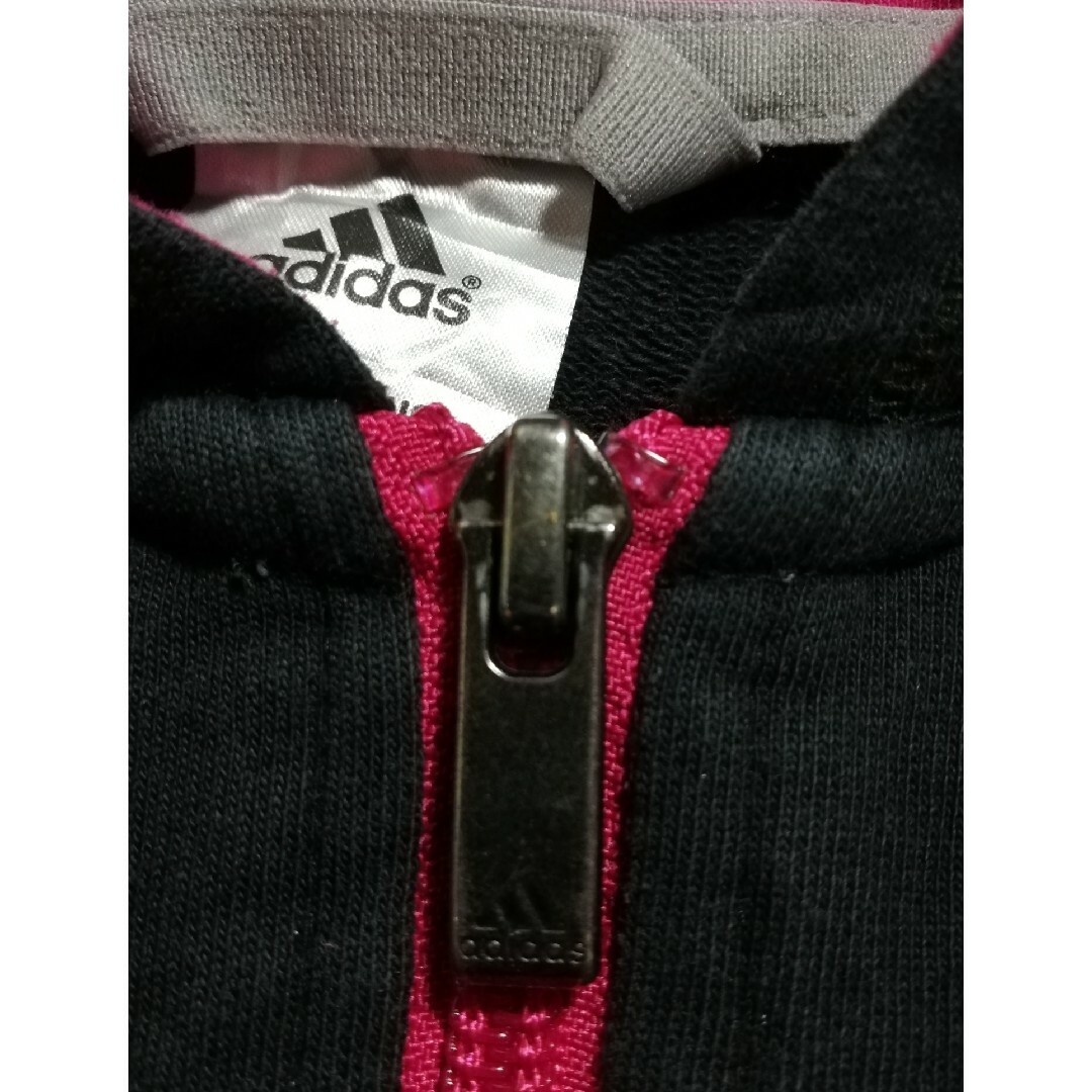 adidas(アディダス)の【古着】adidas アディダス パーカー アウター 子供服 キッズ 160㎝ キッズ/ベビー/マタニティのキッズ服女の子用(90cm~)(ジャケット/上着)の商品写真