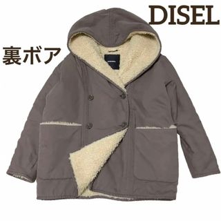 極美品 DIESEL ナイロン切替 裏起毛 パーカー ブラック M ストレッチ