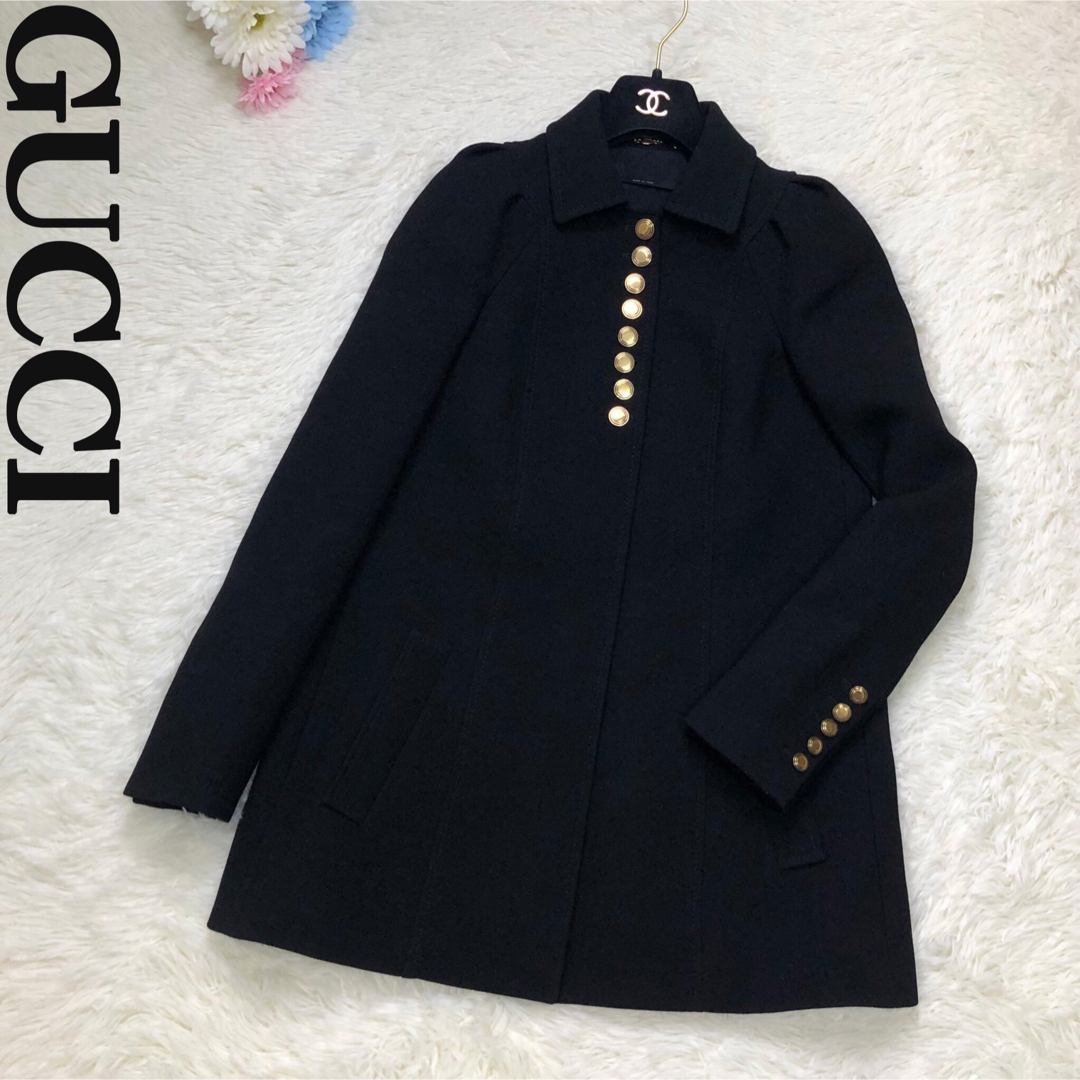 Gucci - 美品♡GUCCI グッチ ゴールド ボタン デザイン ステンカラー