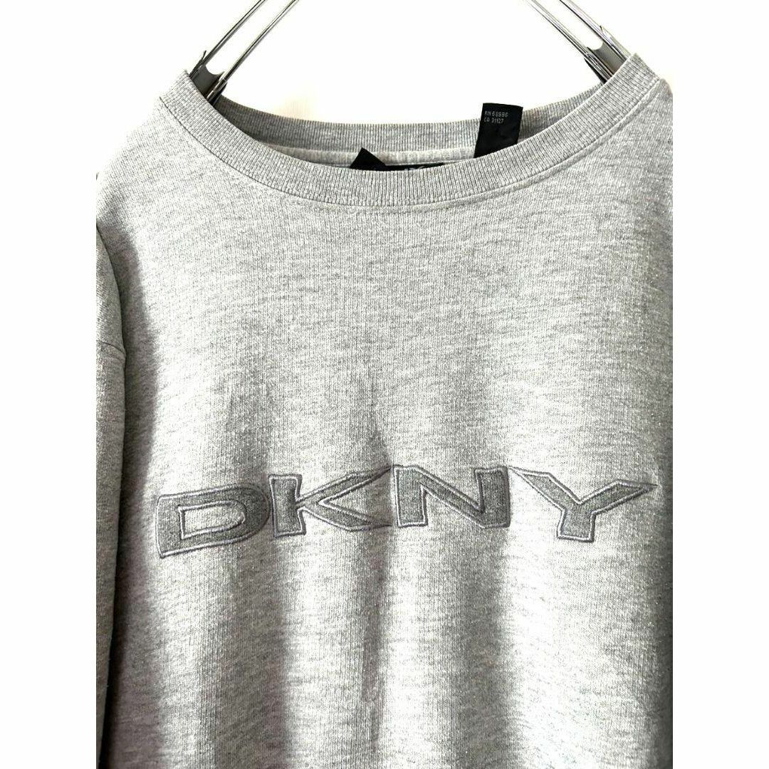 レア DKNY ディーケーエヌワイ ロゴ 刺繍 スウェット グレー 灰色 4