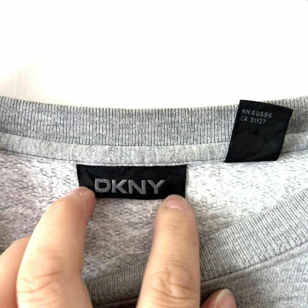 レア DKNY ディーケーエヌワイ ロゴ 刺繍 スウェット グレー 灰色 5