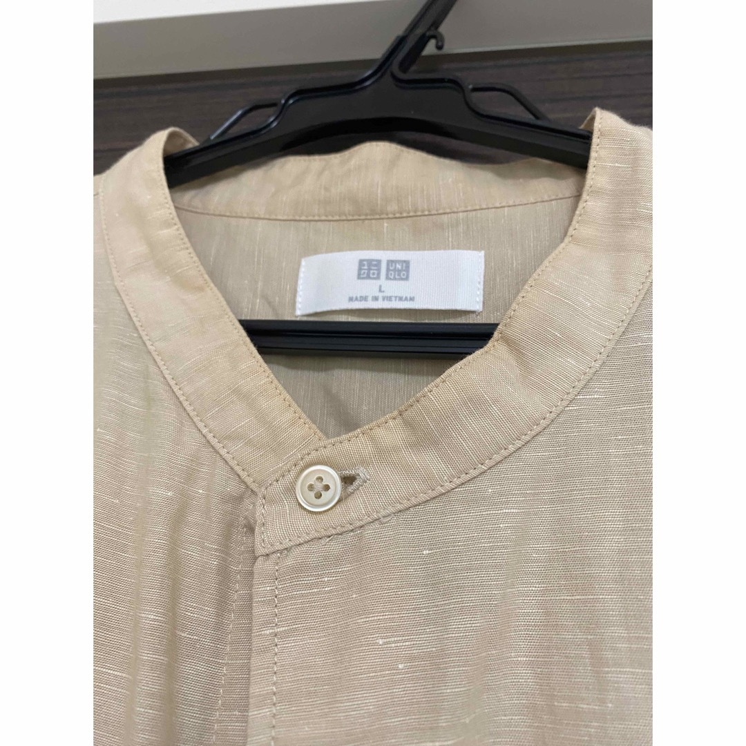 UNIQLO(ユニクロ)の【UNIQLO】リネンコットンスタンドカラーシャツ（半袖） メンズのトップス(シャツ)の商品写真