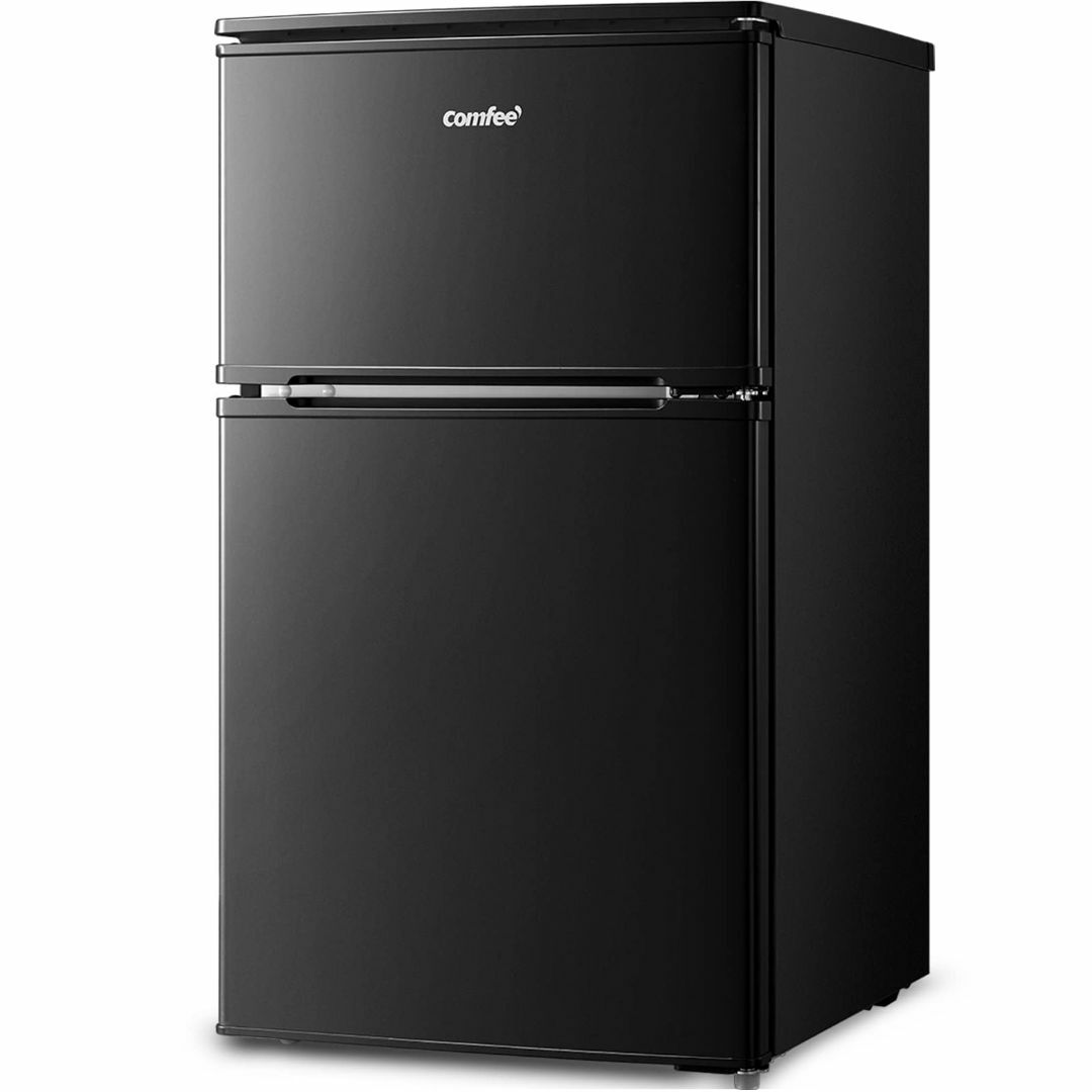 【色: ブラック】COMFEE' 冷蔵庫 90L 2ドア 右開き ブラック RC