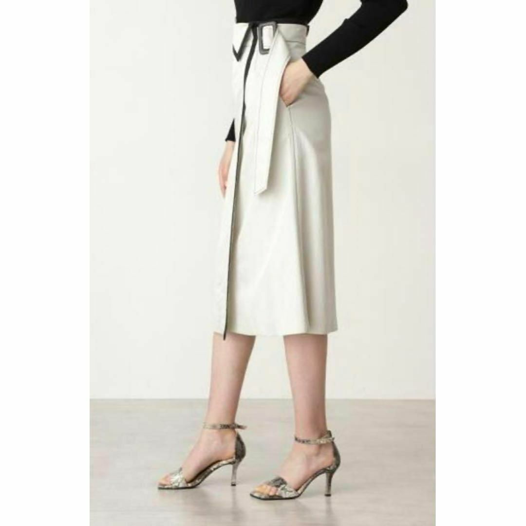 新品♡ ピンキー&ダイアン ロングスカート フレア 21SS ベルト グレー M