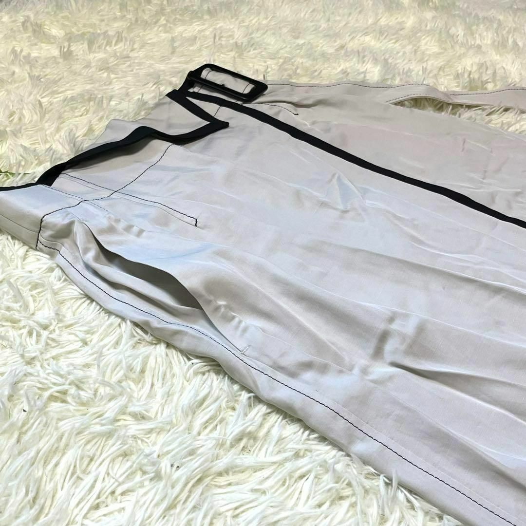 新品♡ ピンキー&ダイアン ロングスカート フレア 21SS ベルト グレー M