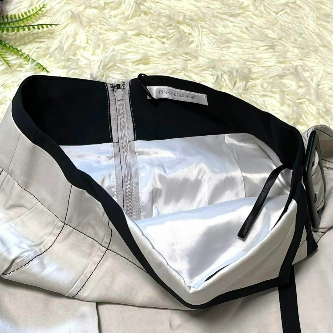 新品♡ ピンキー&ダイアン ロングスカート フレア 21SS ベルト グレー M