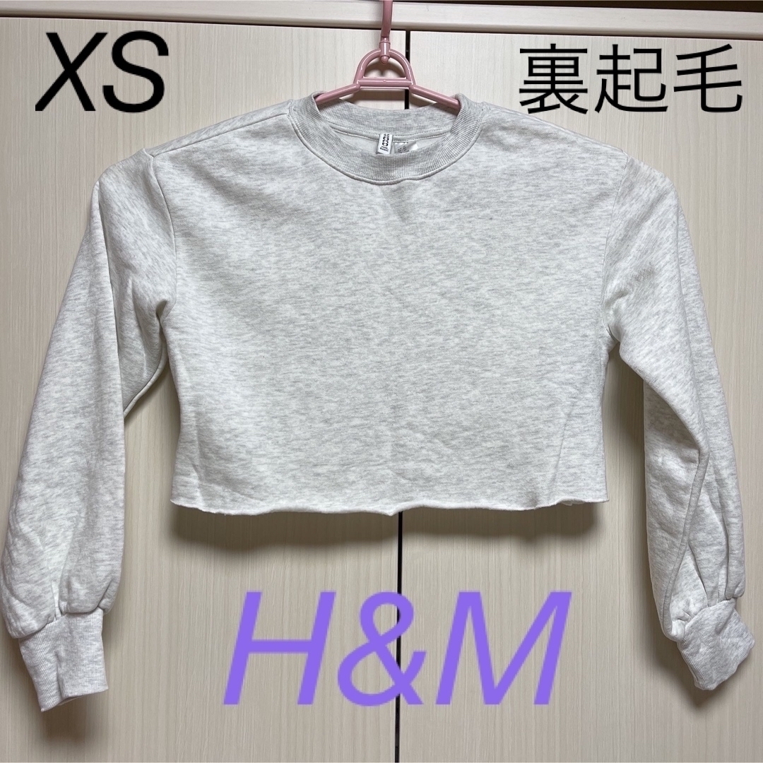 H&M(エイチアンドエム)のショート丈トップス　ニット　裏起毛 レディースのトップス(ニット/セーター)の商品写真