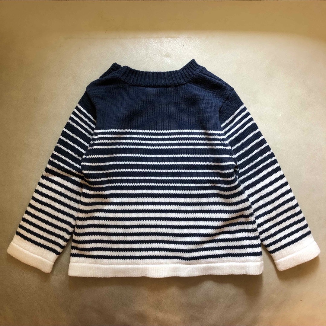 PETIT BATEAU(プチバトー)の美品☆プチバトー☆幅の違う変わりボーダーがおしゃれなニット☆24m86cm キッズ/ベビー/マタニティのベビー服(~85cm)(ニット/セーター)の商品写真