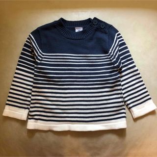 PETIT BATEAU - 美品☆プチバトー☆幅の違う変わりボーダーがおしゃれなニット☆24m86cm