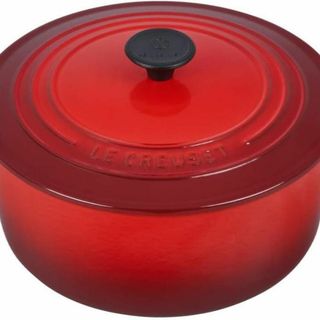 ルクルーゼ(LE CREUSET)のル・クルーゼ　 ココット・ロンド　24cm　チェリーレッド　新品　ホーロー鍋(鍋/フライパン)