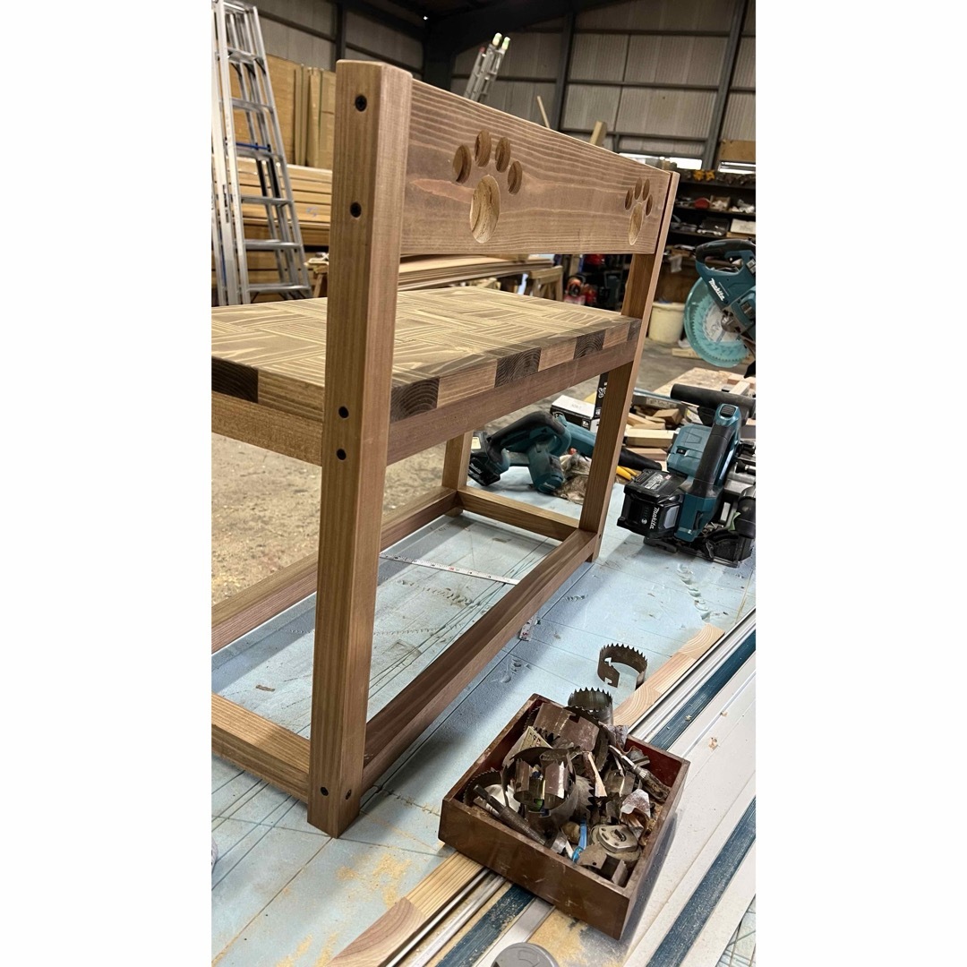 ハンドメイド 木製キッズベンチ
