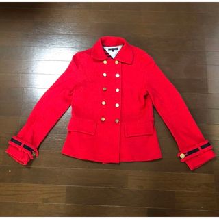 トミーヒルフィガー(TOMMY HILFIGER)のトミーヒルフィガー／レディース　ピーコート　トラッド　レッド　Sサイズ(ピーコート)