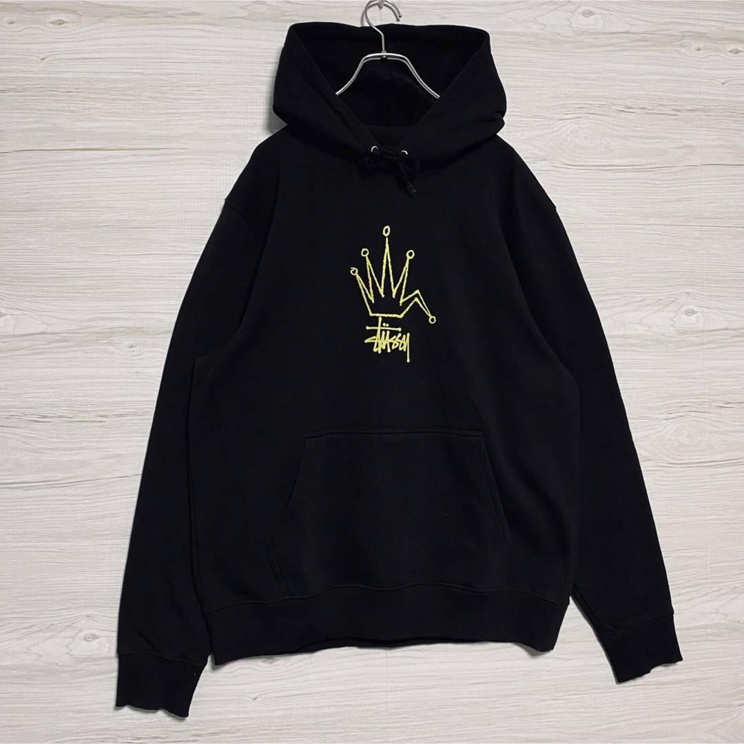 STUSSY - 【希少デザイン】ステューシー パーカー 王冠 センターロゴ L