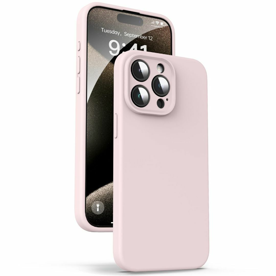 【色:ピンク】Supdeal リキッドシリコンケース対応iPhone 15 Pr