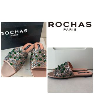 ROCHAS - ロシャスリボン付きスリッパサンダル 38専用ですの通販 by