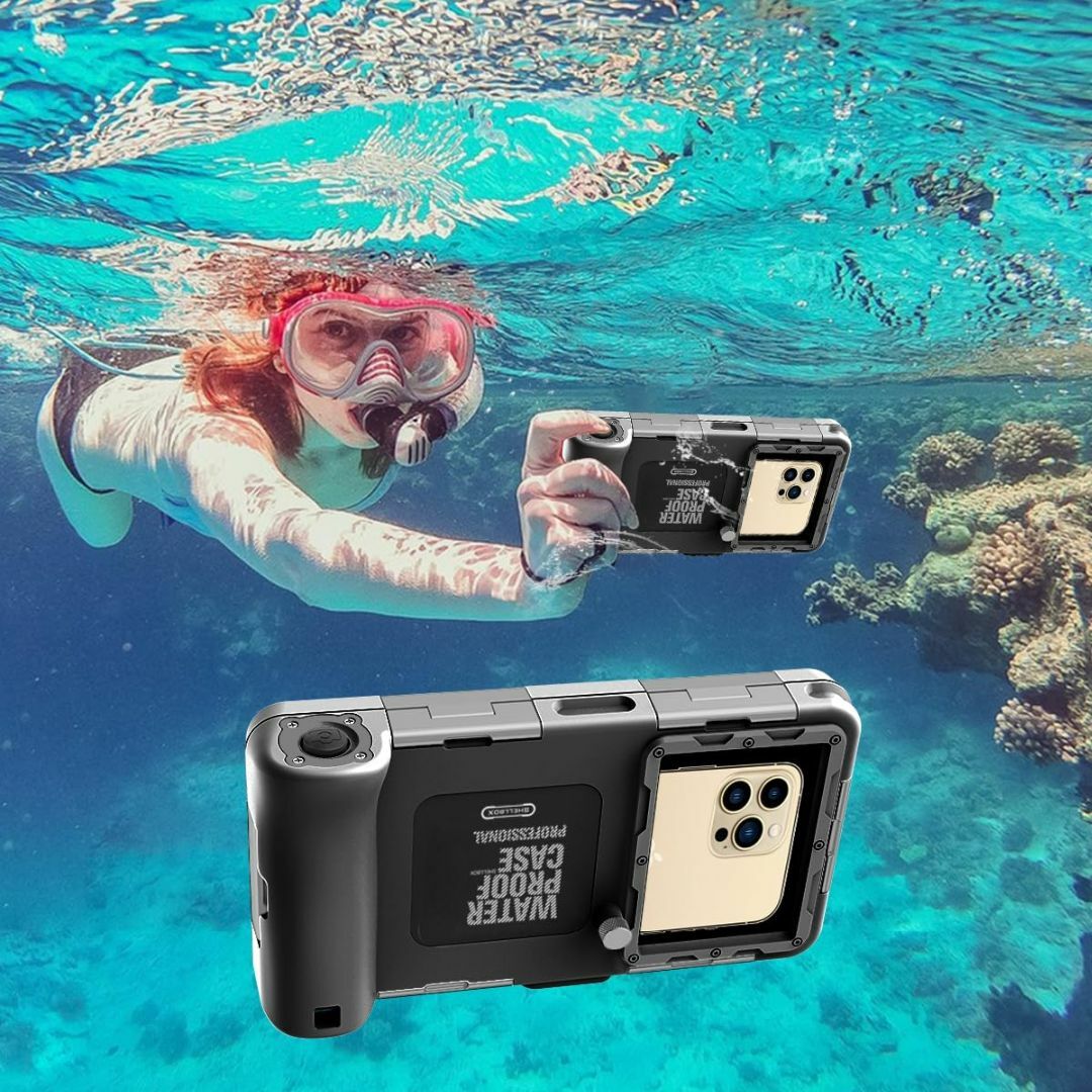 【色:ブラック】潜水用ケース iphone 水中撮影 ケース 防水ケース スマホ 6