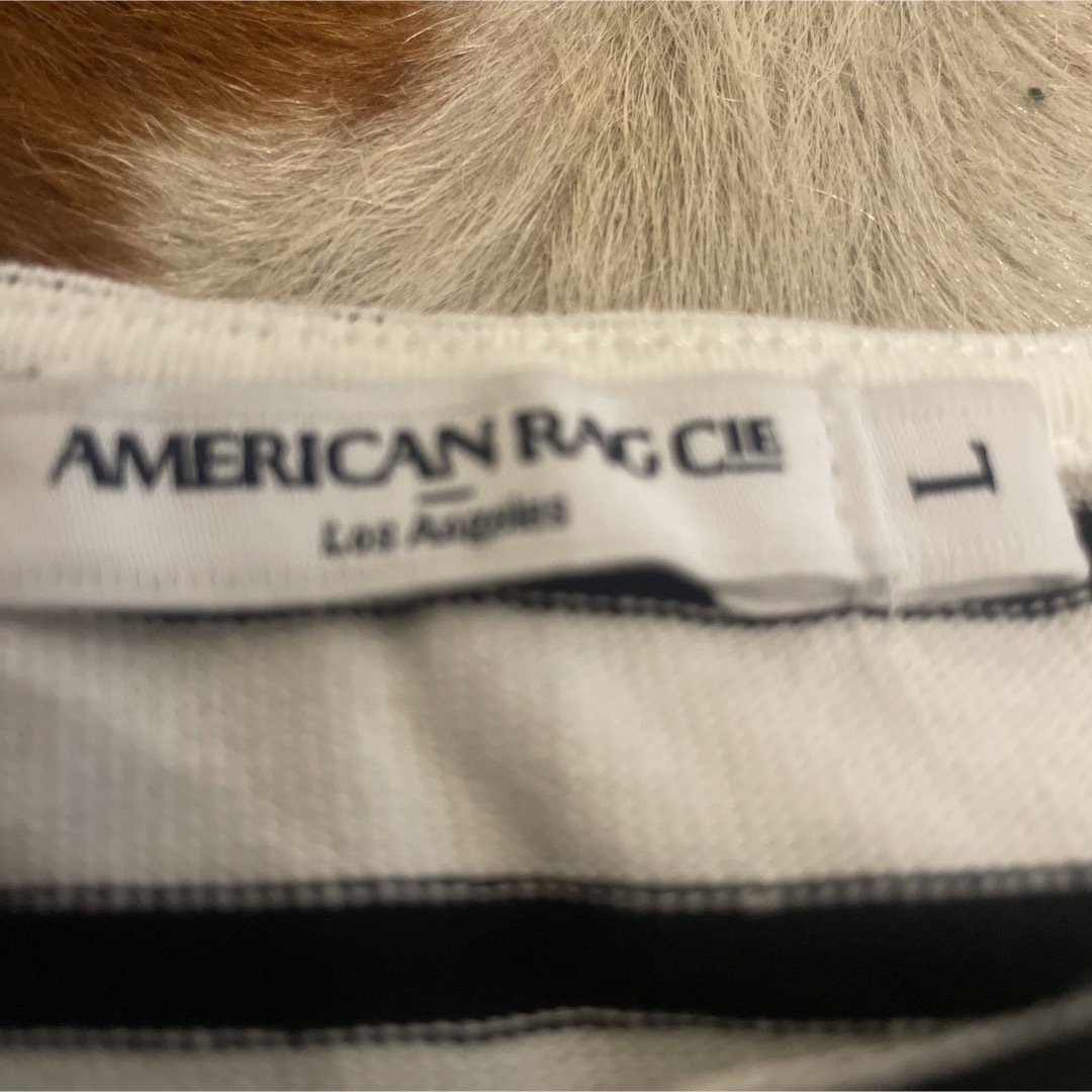 AMERICAN RAG CIE(アメリカンラグシー)のアメリカンラグシー　ステンシルプリントバスクシャツ　ボーダー　L メンズのトップス(シャツ)の商品写真