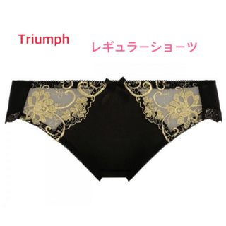 トリンプ(Triumph)のTriumph  トリンプ　ブラック×ゴールドレース レギュラーショーツ L(ショーツ)