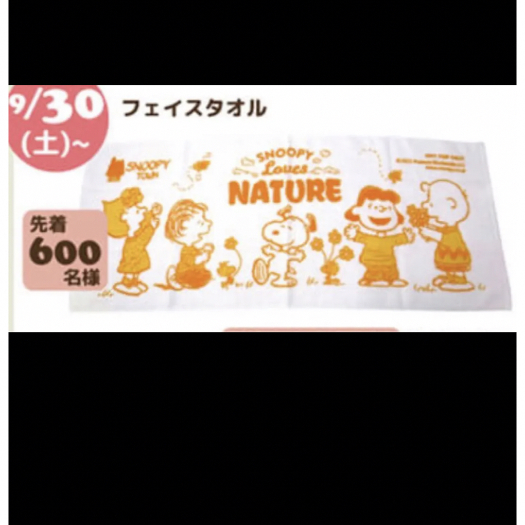 SNOOPY(スヌーピー)のスヌーピー　フェイスタオル　SNOOPY Loves NATURE インテリア/住まい/日用品の日用品/生活雑貨/旅行(タオル/バス用品)の商品写真