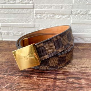 ルイヴィトン(LOUIS VUITTON)のルイヴィトン ダミエ レザー サンチュール ベルト ゴールド金具 バックル(ベルト)