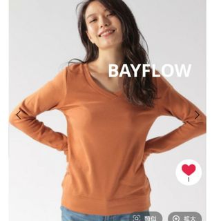 ベイフロー(BAYFLOW)のストレッチスムースVネックTシャツ(Tシャツ(半袖/袖なし))