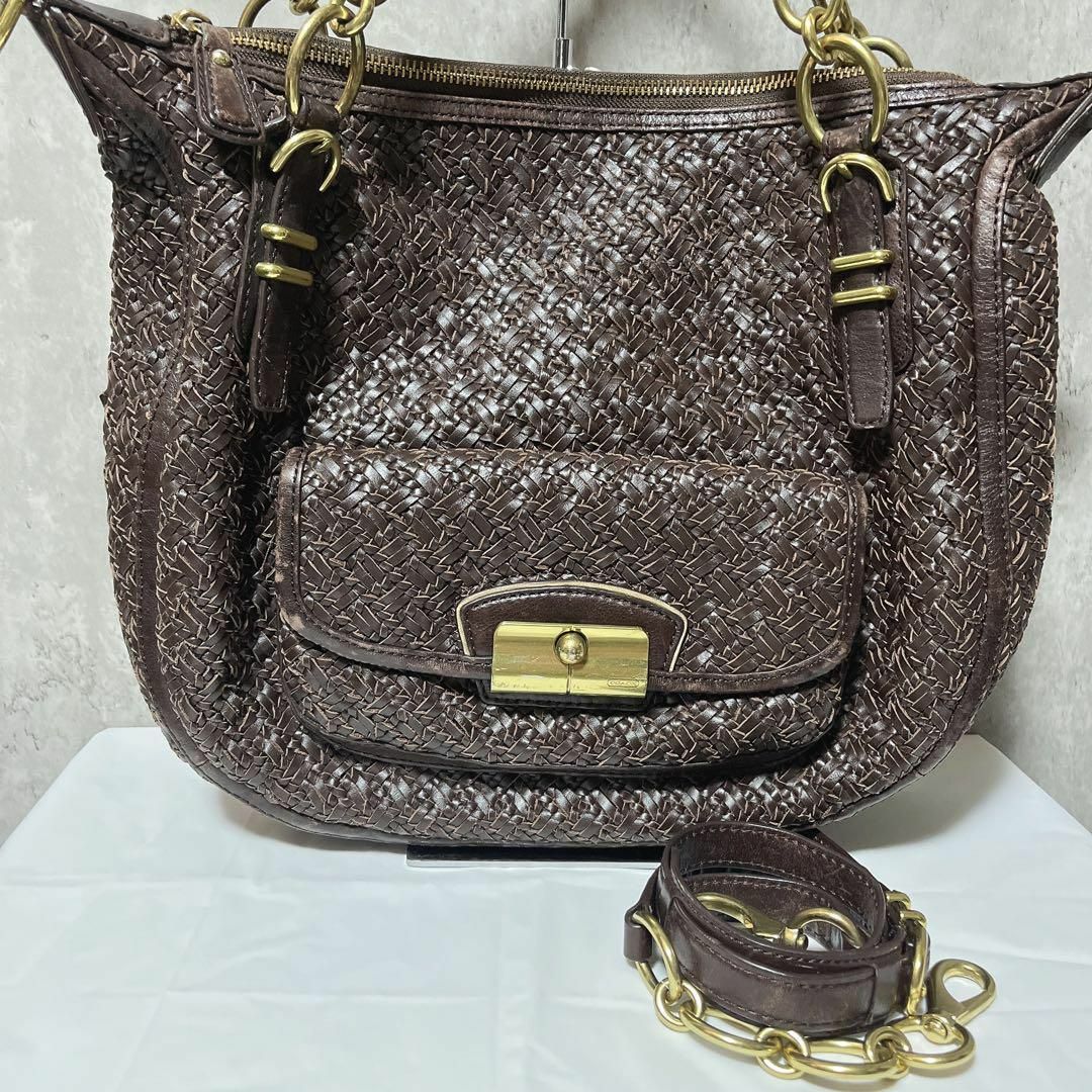 COACH - コーチ 2wayバッグ ショルダーバッグ 総柄 レザー ラウンド