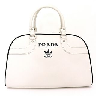 プラダ(PRADA)のPRADA adidas プラダ × アディダス コラボ ボウリングバッグ ボストンバッグ 世界700個限定 1BB074 ホワイト ブラック【中古】Sランク(ボストンバッグ)