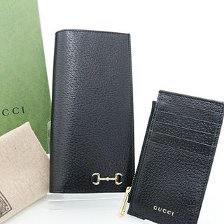 グッチ(Gucci)のグッチ GUCCI ホースビット付き ロング ウォレット 746038 ブラック 未使用(名刺入れ/定期入れ)