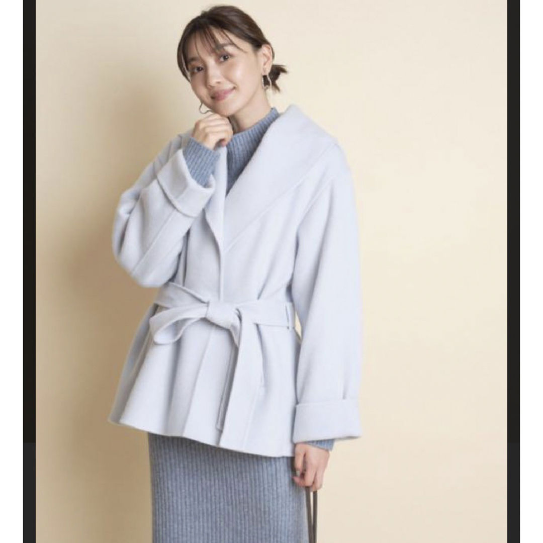 ✧︎新品✧︎♡︎ジャス♡︎ 2WAYミドルコート ライトブルー サイズM-