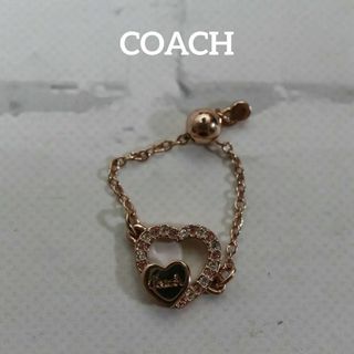 コーチ(COACH)の【匿名配送】COACH コーチ リング 指輪 16号 ピンクゴールド ハート(リング(指輪))