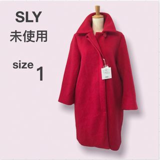 スライ(SLY)のSLY ミディアム丈ロングコート　ステンカラーコート　着痩せ　華やか　クリスマス(ロングコート)